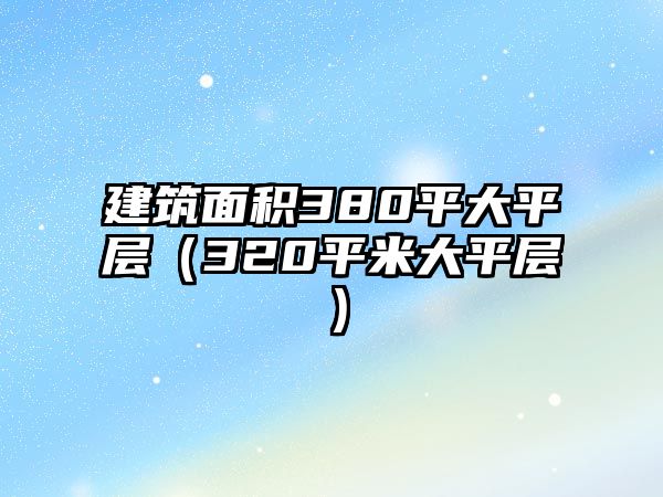 建筑面積380平大平層（320平米大平層）