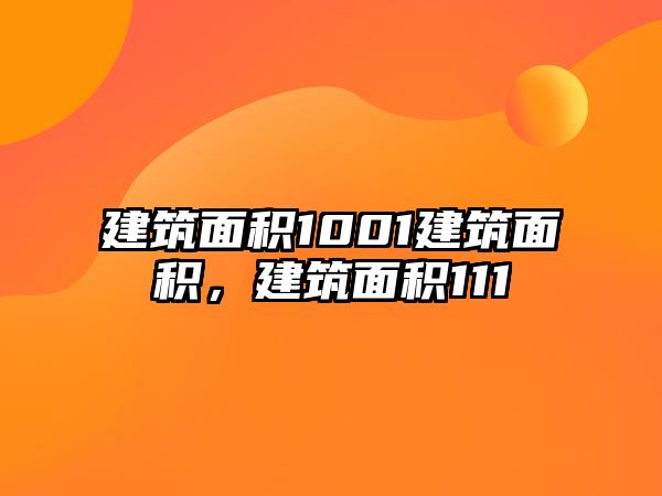 建筑面積1001建筑面積，建筑面積111