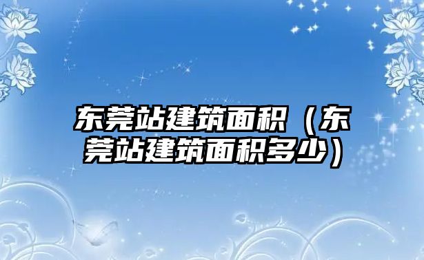 東莞站建筑面積（東莞站建筑面積多少）