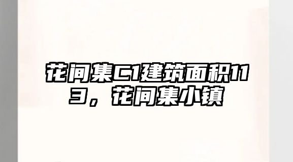 花間集C1建筑面積113，花間集小鎮(zhèn)