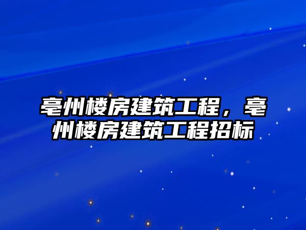 亳州樓房建筑工程，亳州樓房建筑工程招標(biāo)