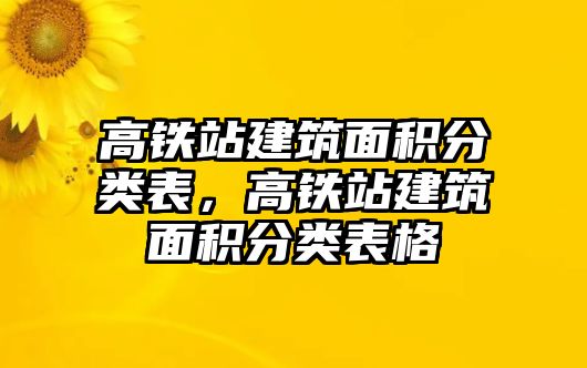 高鐵站建筑面積分類表，高鐵站建筑面積分類表格