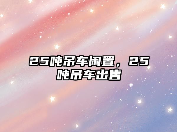 25噸吊車閑置，25噸吊車出售