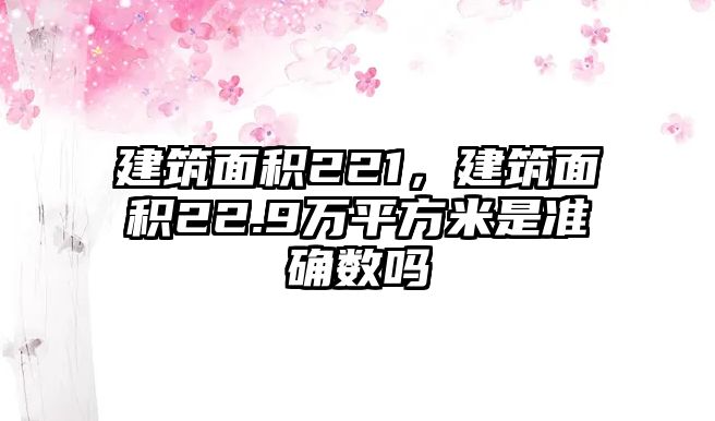 建筑面積221，建筑面積22.9萬(wàn)平方米是準(zhǔn)確數(shù)嗎