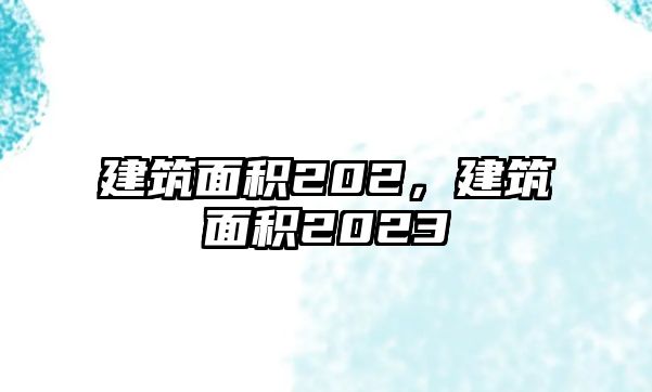 建筑面積202，建筑面積2023