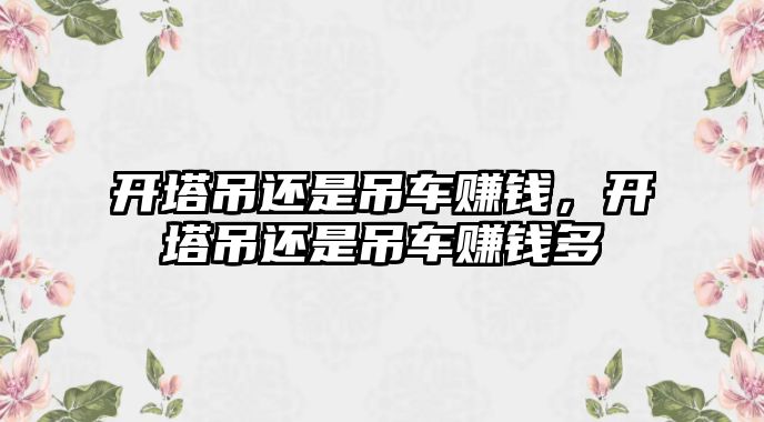 開塔吊還是吊車賺錢，開塔吊還是吊車賺錢多